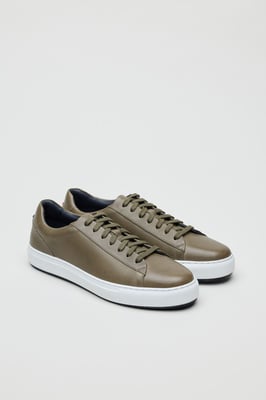 Ben Sherman Ace Cupsole Leren Mannen Olijf Sneakers