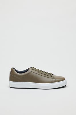Ben Sherman Ace Cupsole Leren Mannen Olijf Sneakers