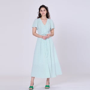 Polka stip flard shirt-jurk