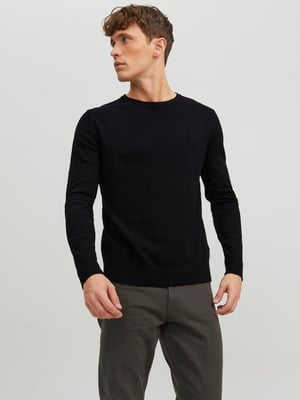 Jack & Jones Trui Emil Knit Crew Neck  Zwart