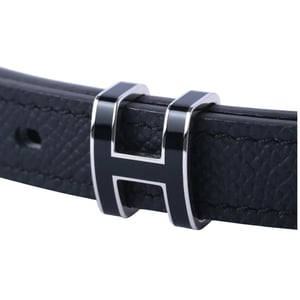 Hermès Pop H riem 15 mm zwart Epsom leer palladium hardware - jaren '20