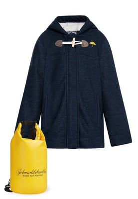 Schmuddelwedda Mantel + Tagesrucksack - SET Meisjes marine gem