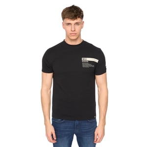 Duck and Cover Heren Tatick Geborsteld Katoenen T-Shirt (Zwart)