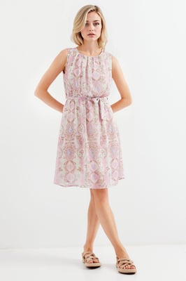 Mini-jurk met striksluiting en strikdetail
