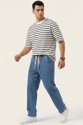 Elastische Taille Denim Broek