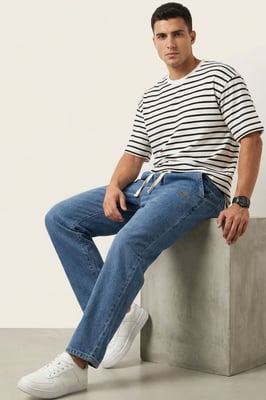 Elastische Taille Denim Broek
