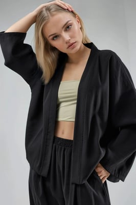 Lange Mouwen Losse Pasvorm Kimono