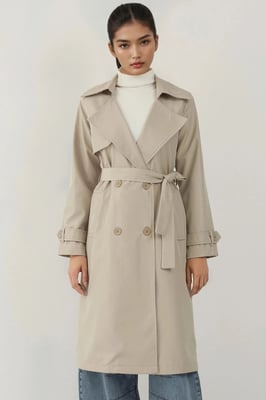 Dubbelzijdige Lange Trenchcoat