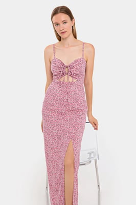 Bloemen Maxi-jurk met Borstuitsnijding