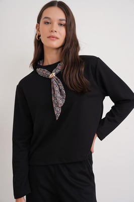 Crew Neck Gebreide Actieve Set met Sweatshirt en Broek