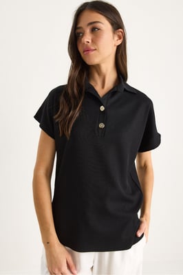 Ontspannen Pasvorm Gepofte Polo T-Shirt