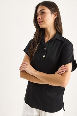 Ontspannen Pasvorm Gepofte Polo T-Shirt