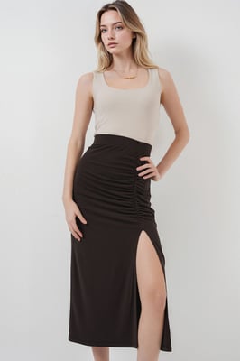 Maxi Aansluitende Jersey Rok met Elastische Taille