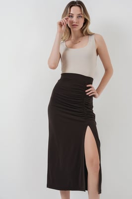 Maxi Aansluitende Jersey Rok met Elastische Taille