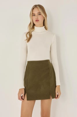 Hoge Taille Minirok met Split