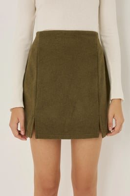 Hoge Taille Minirok met Split