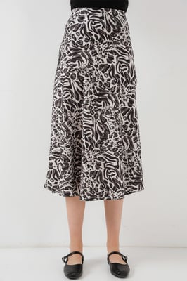 Satijnen A-Lijn Midi Rok met Elastische Taille