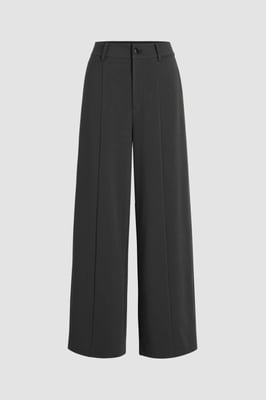 Hoge Taille Wijde Pantalon met Plissee