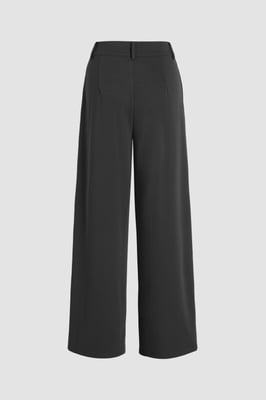 Hoge Taille Wijde Pantalon met Plissee