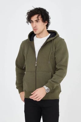 Met zak hooded ritscardigan