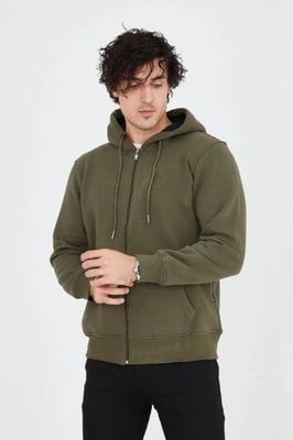 Met zak hooded ritscardigan