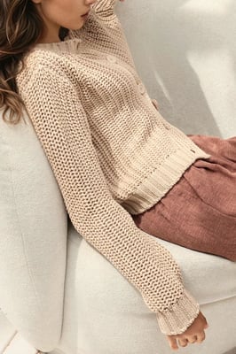 Getextureerde Brei Crew Neck Vest