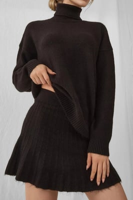 Gestructureerde Oversized Coltrui Brei Set