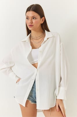 Oversized Textuur Shirt