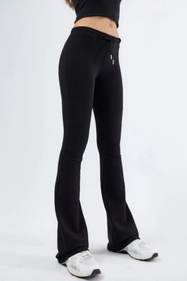 Mid Rise Flared Joggingbroek met Koord