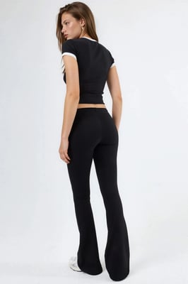 Mid Rise Flared Joggingbroek met Koord