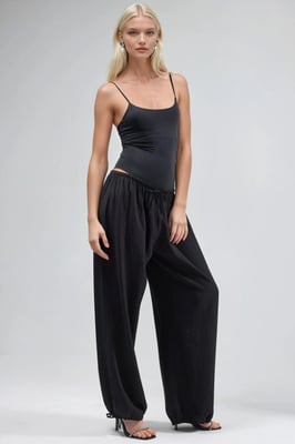 Elastische Broek met Strikdetail