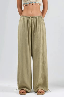 Elastische Broek met Touwdetail