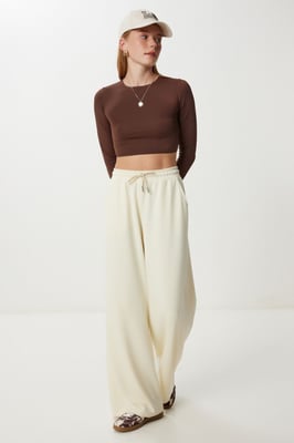 Brede Pijpen Sweatpants met Touwsluiting