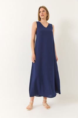 V-hals Maxi-jurk