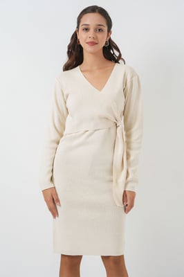 Bodycon Midi-jurk met V-hals en striksluiting
