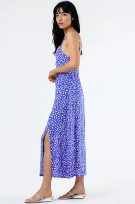 Bloemen Midi Slip Dress met Hartkraag