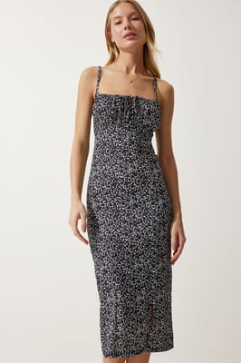 Bloemige Bodycon Midi-jurk met Splits