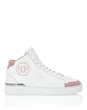 Leather Mid-Top Sneakers Hexagon