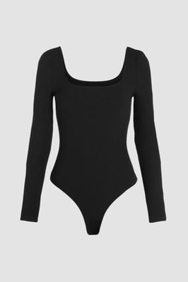 Vierkante Hals Lange Mouw Bodysuit