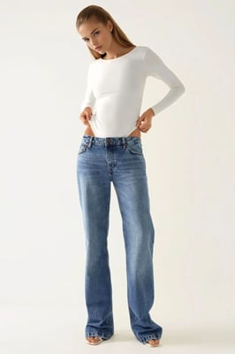 Slim Fit Crewneck Gebreide Bodysuit