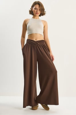 Boogvormige Taille Palazzo Broek