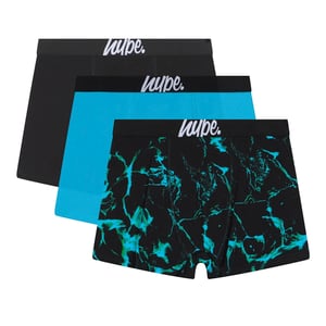 3-Pack Jongensboxers Zwart, Turquoise & Zwembadenprint Zachte Ademende Ondergoed