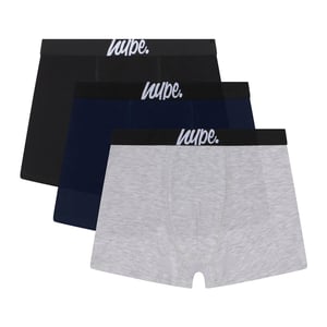 3-Pack Jongens Boxers Zwart, Grijs & Marineblauw Zachte Ademende Ondergoed