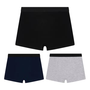 3-Pack Jongens Boxers Zwart, Grijs & Marineblauw Zachte Ademende Ondergoed