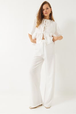 Getextureerde Twee-delige Set met Rimpeldetail