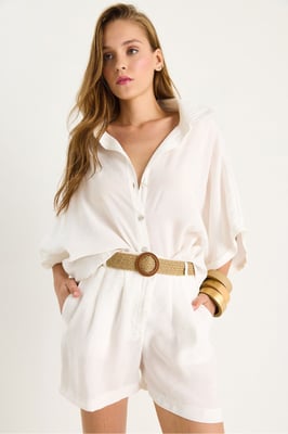 Hoge Taille Geknoopte Twee-Delige Coord Set