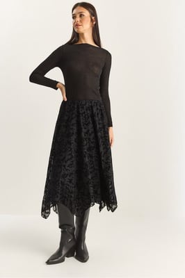 Hoge Taille Asymmetrische Midi Rok