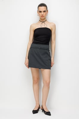 Hoge taille minirok met riem