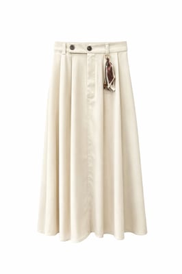 Hoge Taille A-Lijn Midi Rok met Accessoires