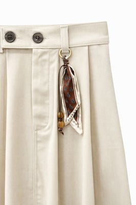 Hoge Taille A-Lijn Midi Rok met Accessoires